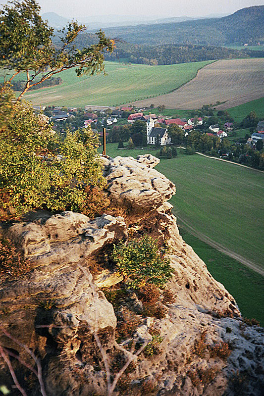 Blick auf Papstdorf, Sächsische Schweiz